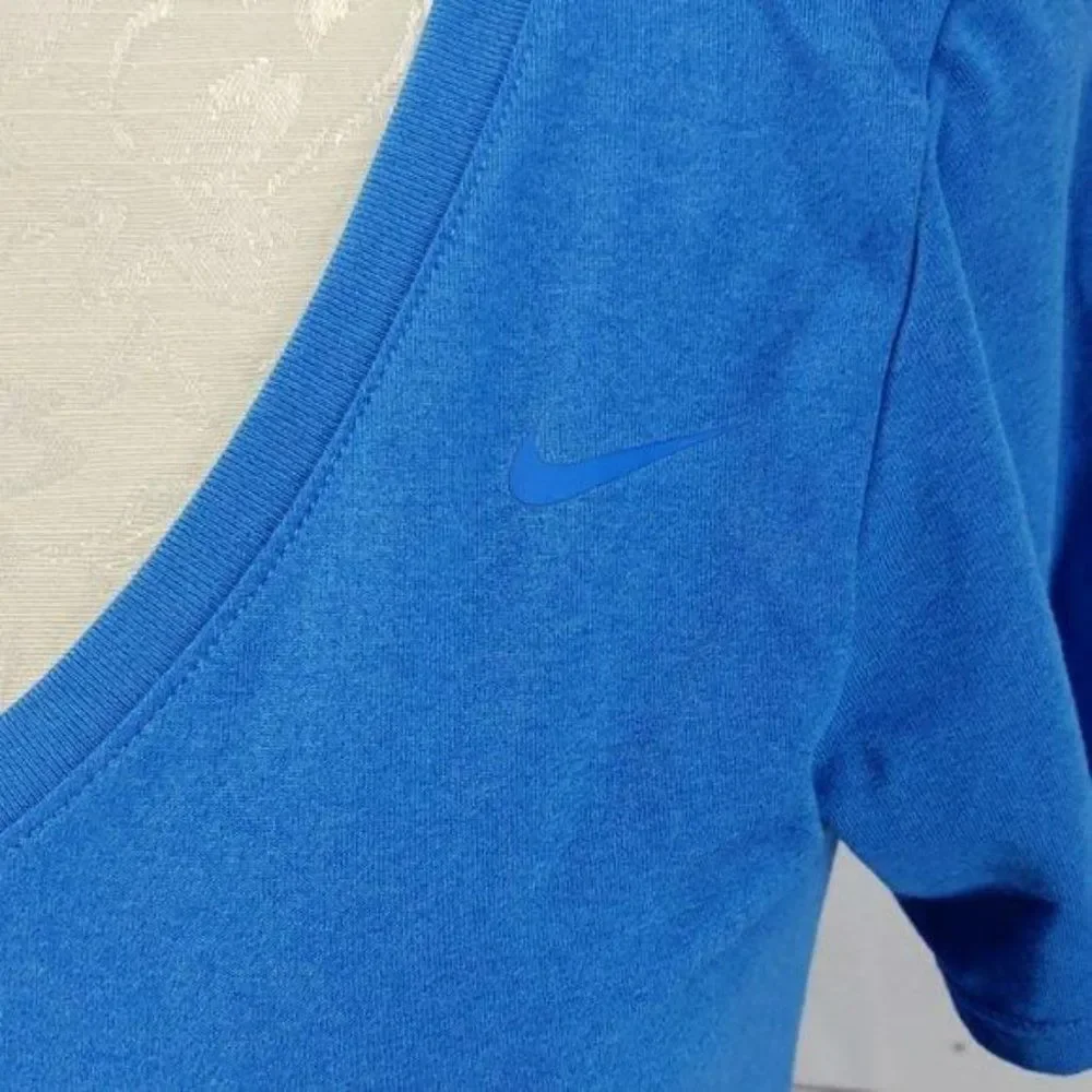 Nike dri fit blue small v neck tee shirt‎